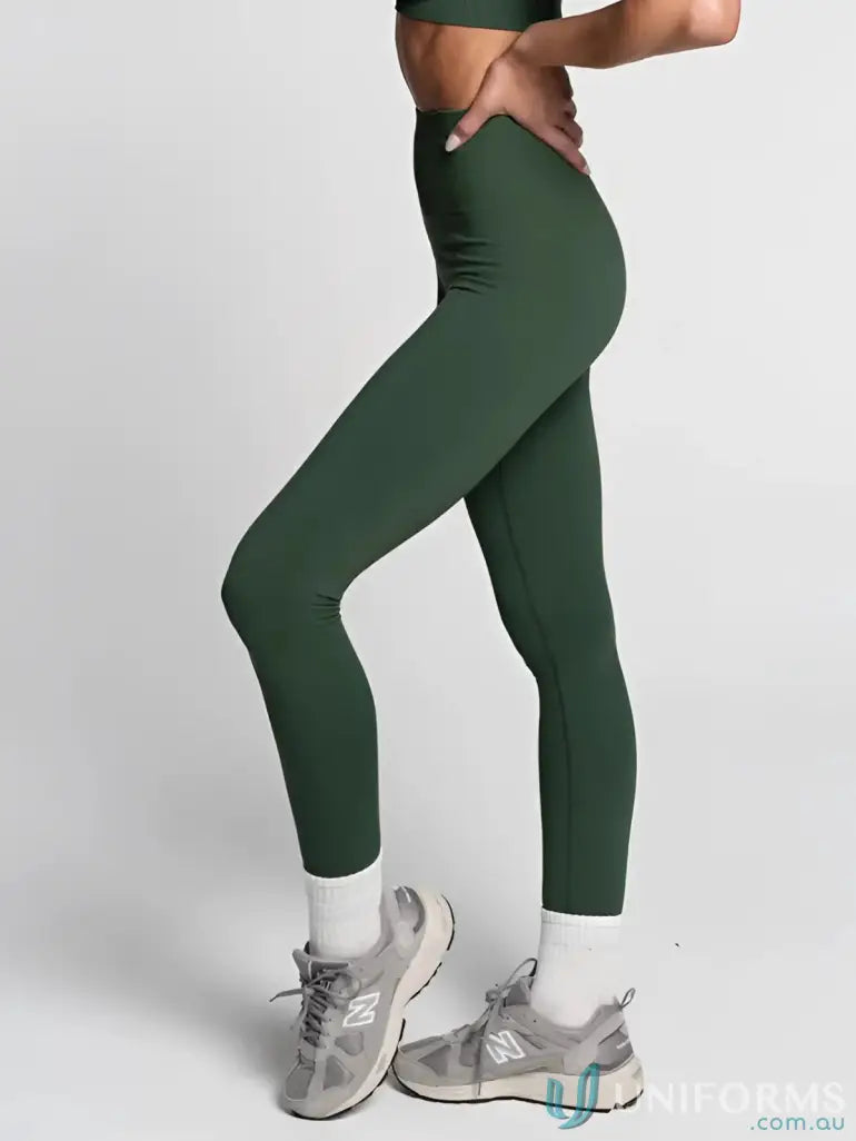 Green athletic leggings from Seamless Invisible Scrunch Emerald Leggings perfect for gym wear