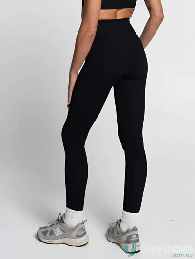 Black athletic leggings from Seamless Invisible Scrunch Onyx Leggings, perfect workwear or uniforms