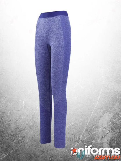 Purple ladies size seamless leggings with four-way stretch for comfortable workouts
