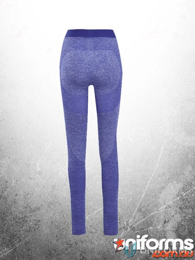 Purple ladies size seamless leggings with four-way stretch for comfortable workouts