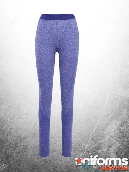 Purple gradient ladies size seamless leggings with four-way stretch for comfy workouts