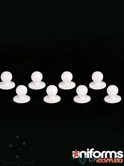 Eight white chefwear buttons from Winning Spirit Set of 8 exchangeable buttons for shirts