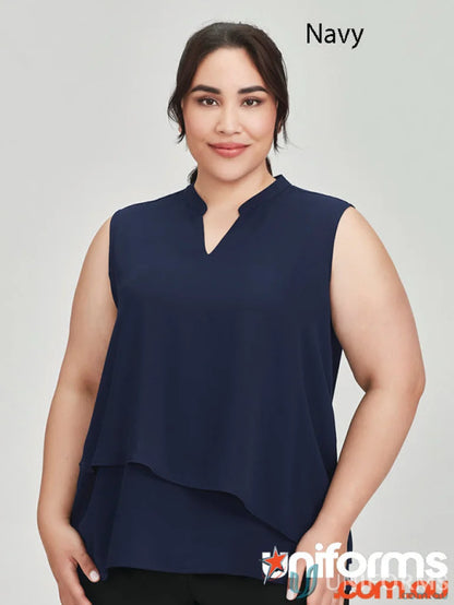 Navy sleeveless blouse from Seville Layered Blouse collection RB260LN