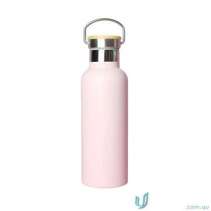 Pink stainless steel Shadow 500ml water bottle with handle for hot and cold drinks