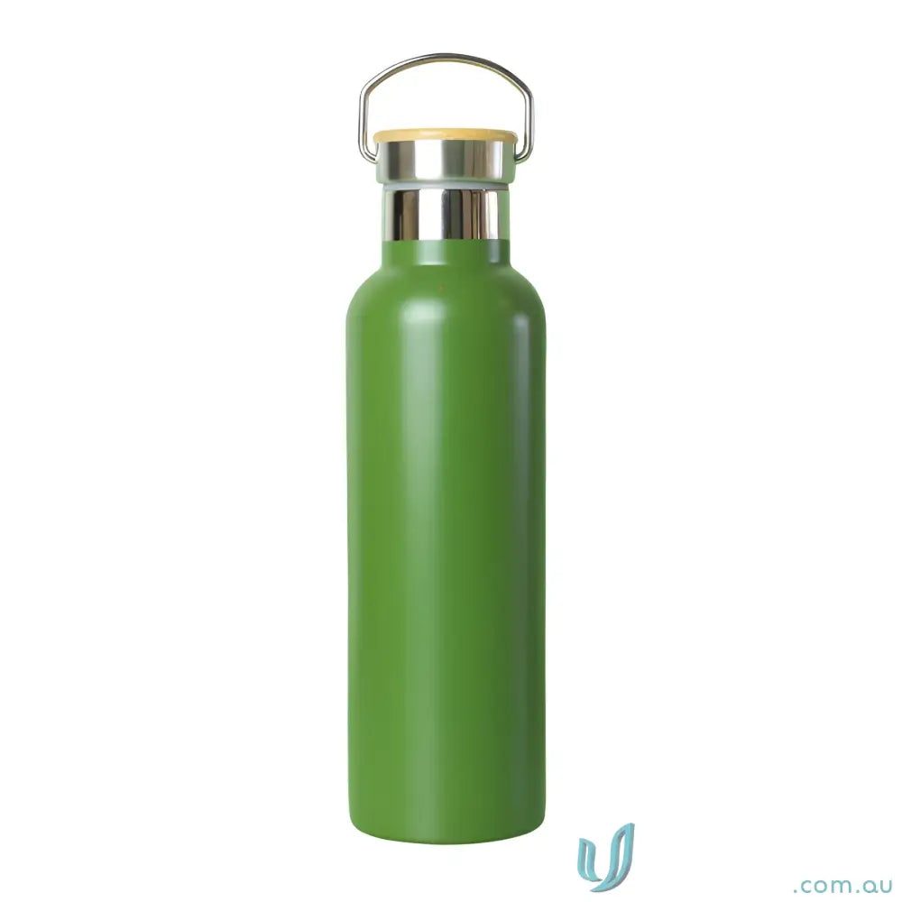 Green stainless steel Shadow 750ml insulated water bottle with twist-off cap