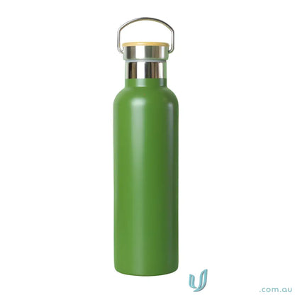 Green stainless steel Shadow 750ml insulated water bottle with twist-off cap