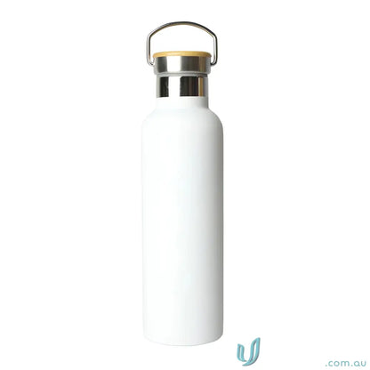 White metal water bottle with shadow 750ml stainless steel twist-off cap design