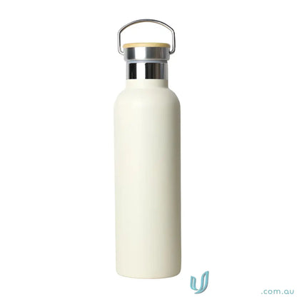White metal water bottle with twist-off cap from Shadow 750ml Stainless Steel series