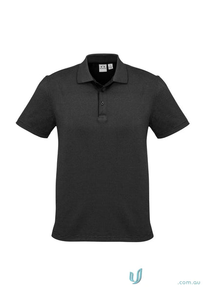 Black Black Short-Sleeved Polo Shirt p501ms Shadow Polo with cross-dyed tonal fine fabric