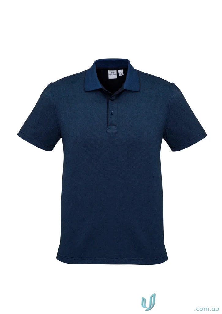 Navy blue short-sleeved P501MS Shadow Polo shirt with cross-dyed tonal fine fabric