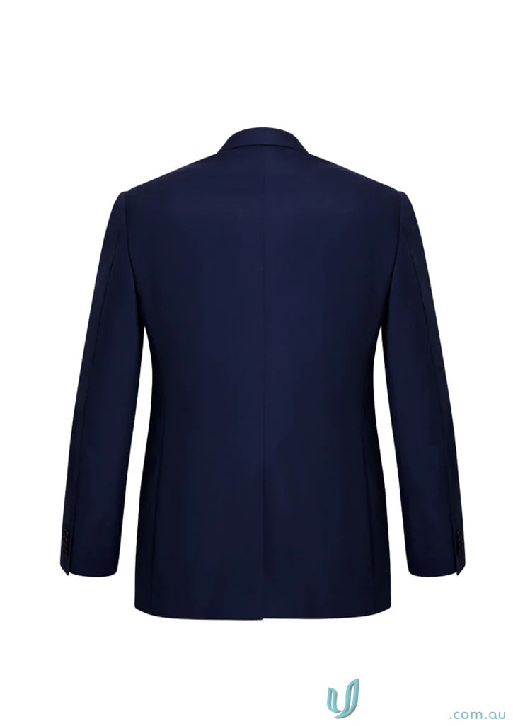 Men’s Siena navy blue suit jacket with non-functional sleeve buttons and stylish design