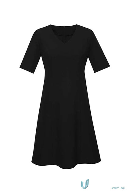Black V-neck Siena Extended Short Sleeve Dress perfect for stylish looks