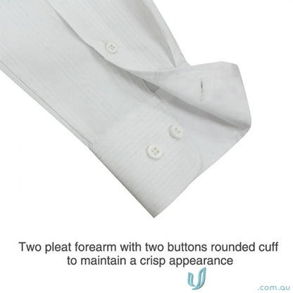 White dress shirt cuff with two buttons from SilverTech LS Shirts featuring cool dry® technology
