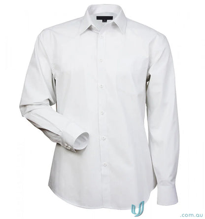 SilverTech LS Shirts white long-sleeved dress shirt with spread collar and buttoned cuffs
