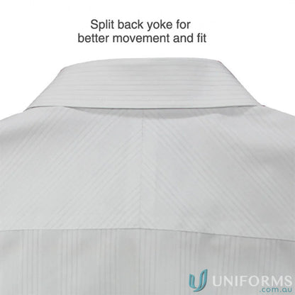 Back yoke of SilverTech LS Shirts in white with SilverTech 2036L cool dry® fabric