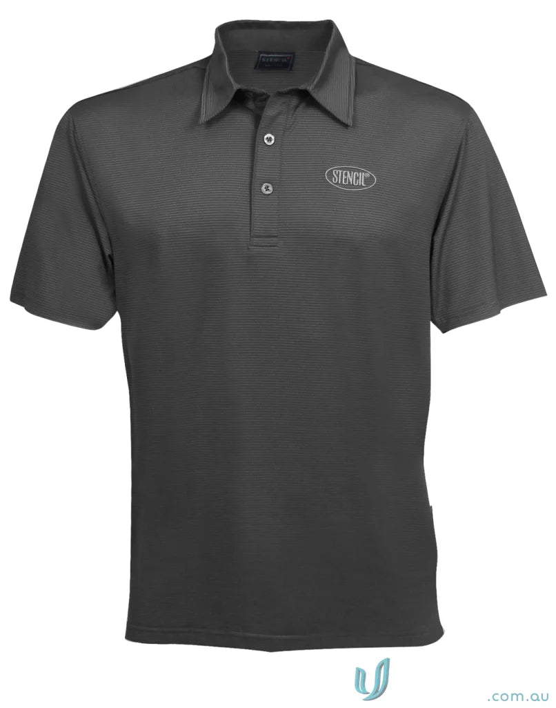Gray men’s short sleeve polo shirt from SilverTech Polo with modern fit for medical uniforms