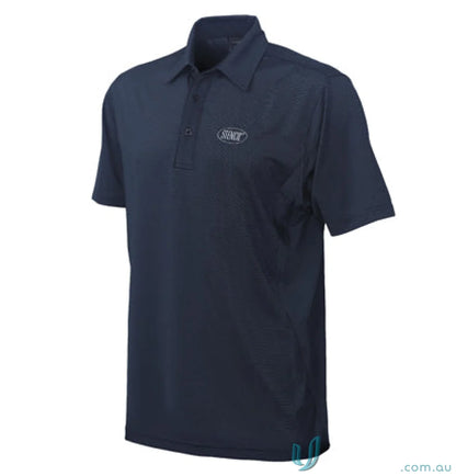 Navy blue men’s short sleeve polo shirt from SilverTech Polo with modern fit