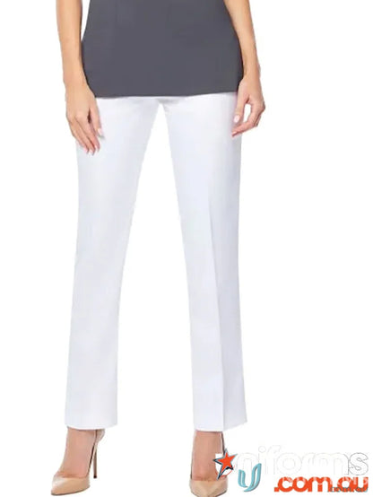 White straight-leg pants from Slim Leg Beauty & Spa Trousers for leg beauty style