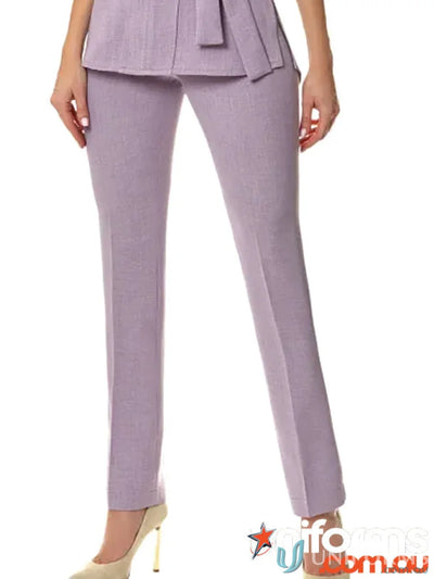 Lavender women’s Slim Leg Linen Look Elastic Trousers for comfortable style easy to wash