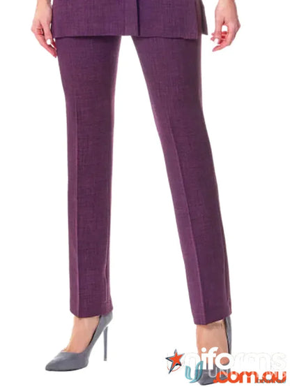 Purple women’s suit pants from Slim Leg Linen Look Elastic Trousers, comfy trousers