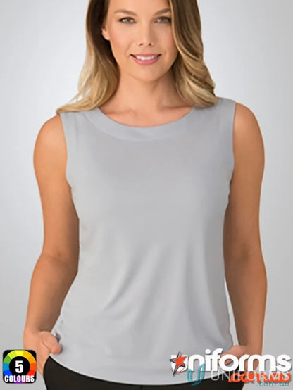 Stretchy gray sleeveless top from Smart Knit Sleeveless, perfect for uniforms