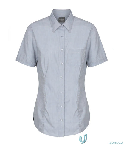 Light blue Smith End SS Shirt women’s short sleeve easy iron casual top