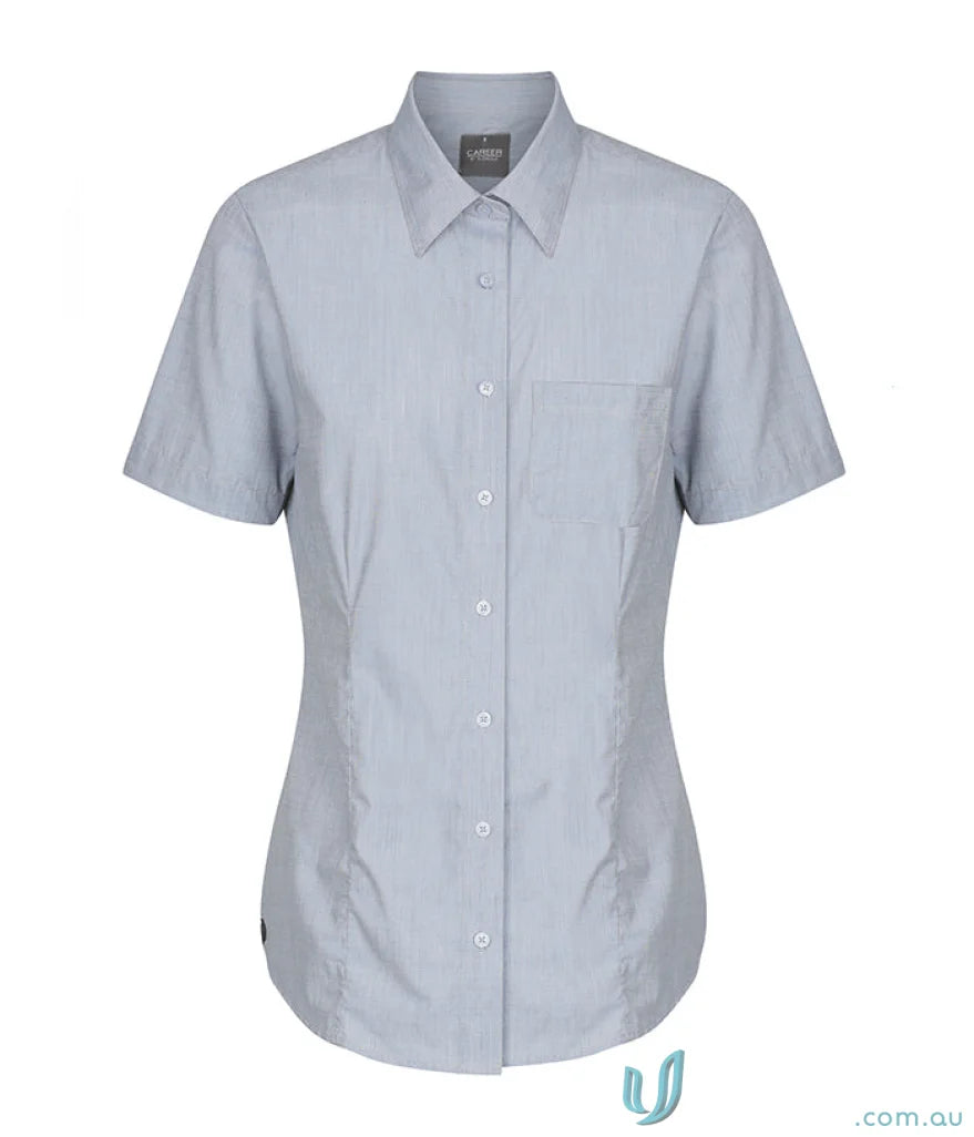 Light blue Smith End SS Shirt women’s short sleeve easy iron casual top