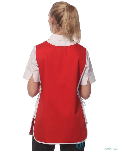 Red and white apron from Winning Spirit Smock, AP05 Ladies Smock or Ladies Smock Apron