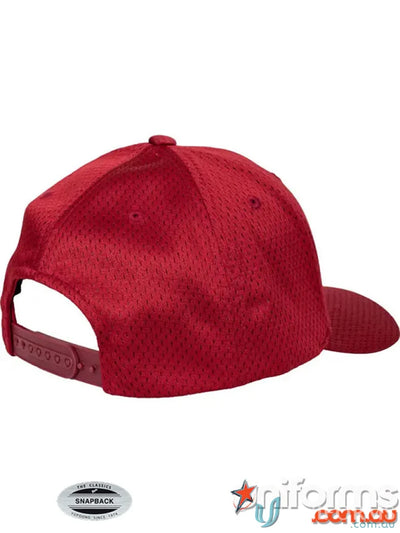 Maroon mesh snapback cap perfect for sports, teams, and casual uniforms