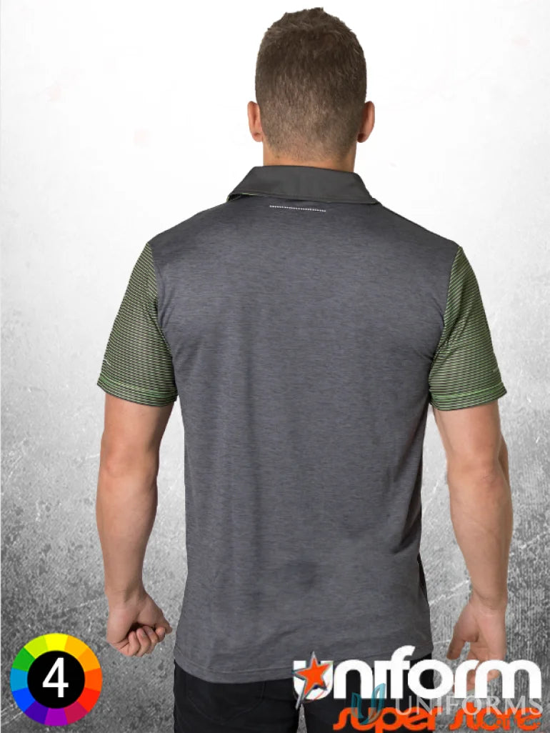 Gray and green Soft Touch Contrast Polo with Aegis Microbe Shield and CoolDry moisture management