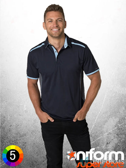 Soft Touch Stripe Polo shirt for men with aegis microbe shield and cooldry moisture management