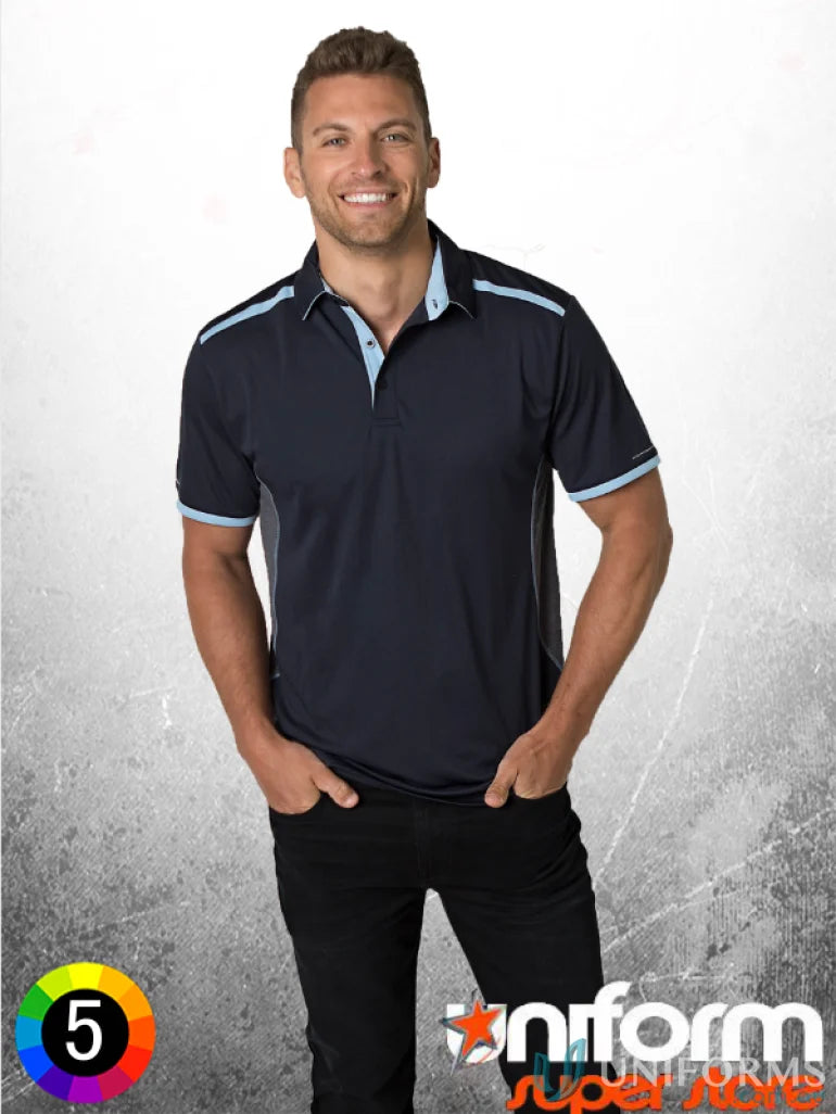Soft Touch Stripe Polo shirt for men with aegis microbe shield and cooldry moisture management