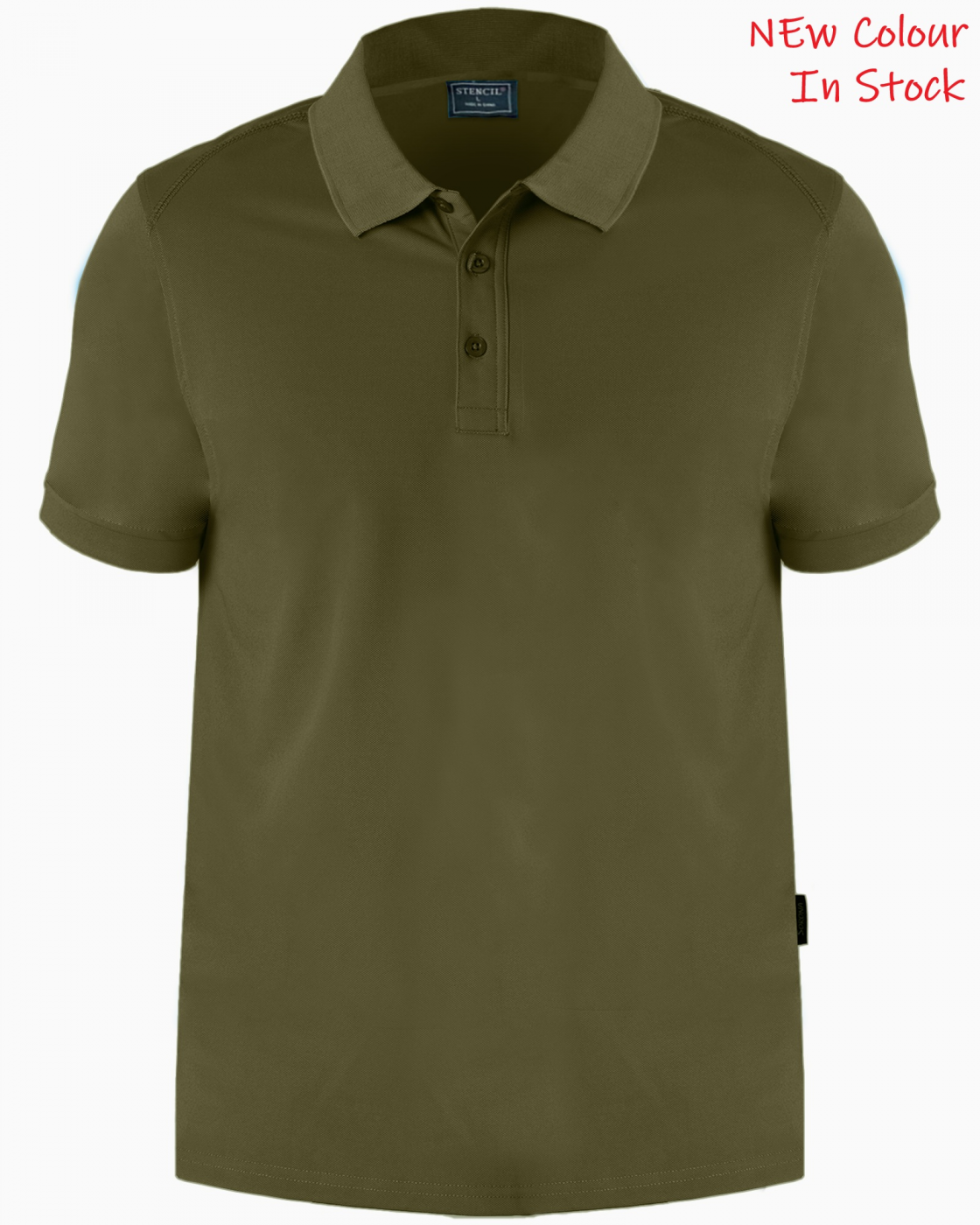 Cool dry Sorona SS polo in olive green with classic collar