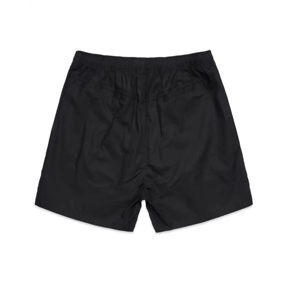 Black sorrento beach shorts with elastic waistband and smooth lightweight fabric ideal for workwear uniforms