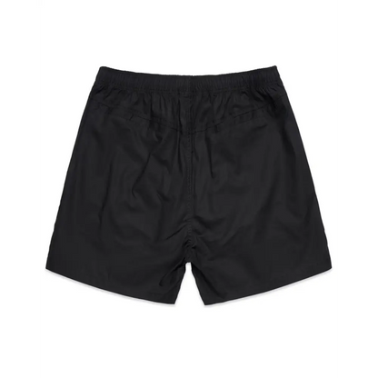Black nylon boxer briefs in Sorrento Beach Shorts, 17-inch regular fit