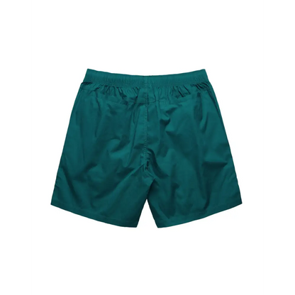 Teal nylon Sorrento Beach Shorts with elastic waistband and drawstring