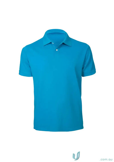 Sorrento Polo mens neon short sleeve polo in blue from Biz Collection Mens