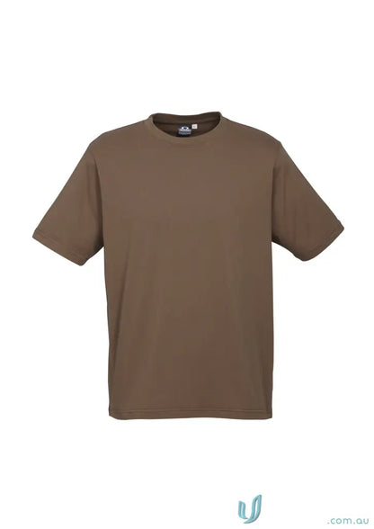 Southport Tee plain brown ice short sleeve biz collection men’s ice with twin needle sleeve