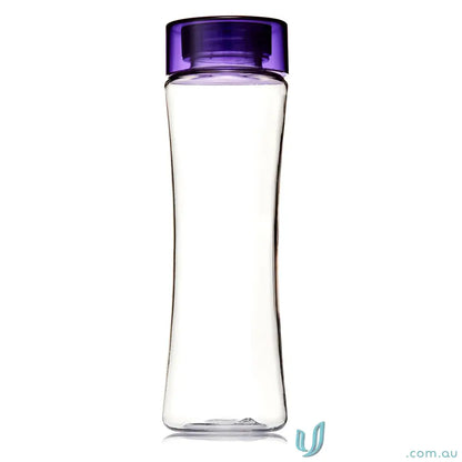 Clear plastic Sparta 500ml Tritan water bottle with purple lid, BPA-free hydration