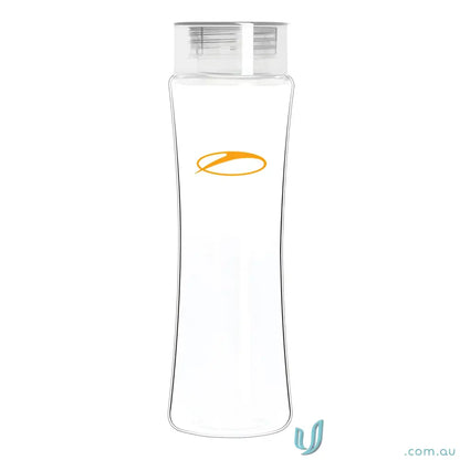 Clear slender Tritan water bottle with orange logo for Sparta 500ml hydration