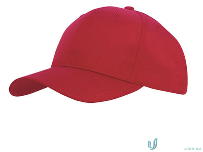 Red baseball cap from the Sports Ripstop Cap high stock range with wide centimeter fit