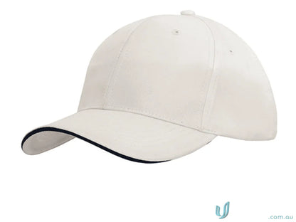White baseball cap with dark trim from Sports Ripstop Sandwich Cap in high stock range