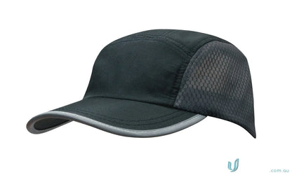 Dark gray running cap with mesh sides from Sports Ripstop for uniforms and workwear