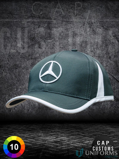 Dark green baseball cap with Mercedes-Benz logo, perfect for uniforms or workwear FAQs