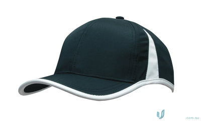 Dark blue baseball cap with white trim, perfect for uniforms or workwear, FAQ link included
