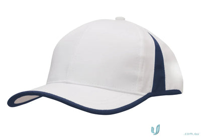 White baseball cap with navy trim from Sports Ripstop workwear, perfect for uniforms