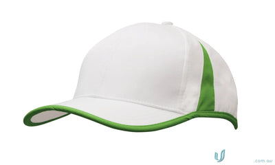 White baseball cap with green trim from Sports Ripstop workwear, perfect for uniforms