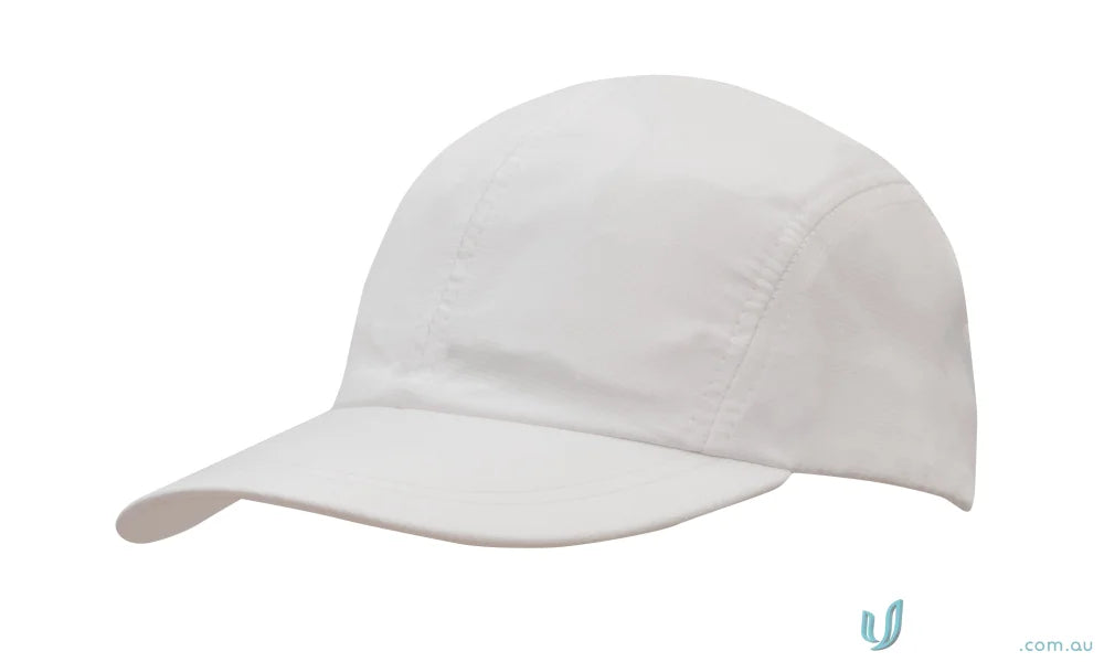 White plain five-panel baseball cap from Sports Ripstop workwear with towelling sweatband