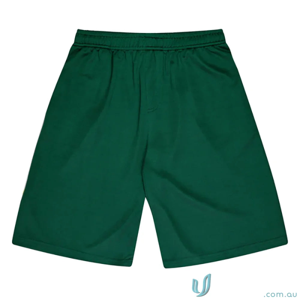 Green athletic sports shorts perfect for workout, uniforms, or casual workwear
