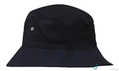 Black sports twill bucket hat shown in the Sports Twill Bucket Hat product image